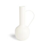 Vase amphore m&eacute;tal blanc &Oslash;14,5xH25cm