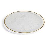 Assiette plate ronde verre transparent rebord doré Ø28cm
