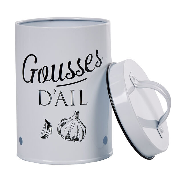 Boîte de conservation vintage en métal pour gousses d'ail