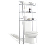 Étagère WC 3 niveaux acier gris 59,5x26,5xH170cm