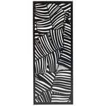 Panneau d&eacute;coratif design feuillage m&eacute;tal ajour&eacute; noir 50xH130cm
