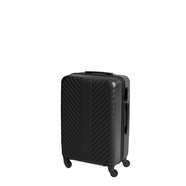 Valise trolley 31L rigide cabine 4 roues plastique noir 35x21,5xH52cm