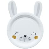 Lot de 10 assiettes en carton design lapin de P&acirc;ques