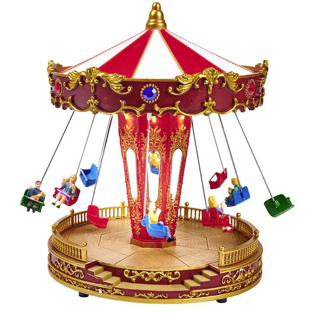 Carrousel de f&ecirc;te foraine anim&eacute; lumineux et musical Village de No&euml;l