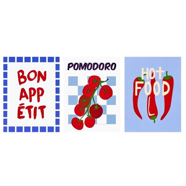 Affiche d&eacute;co x3 papier th&egrave;me cuisine 10x15cm (4 mod&egrave;les)