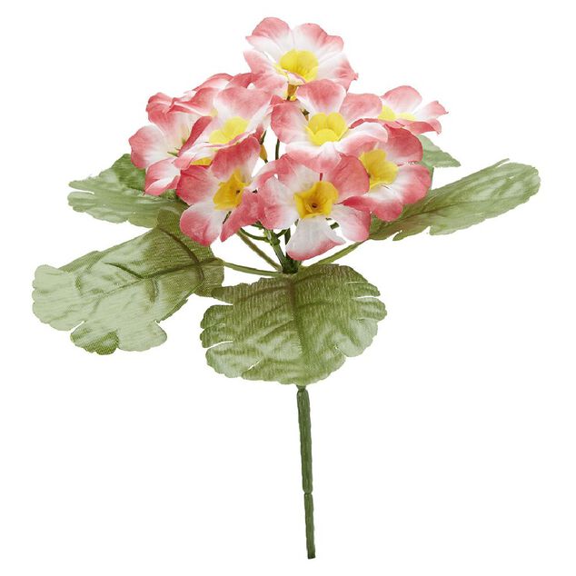 Piquet primev&egrave;res artificielles 15 t&ecirc;tes H9 cm rouge