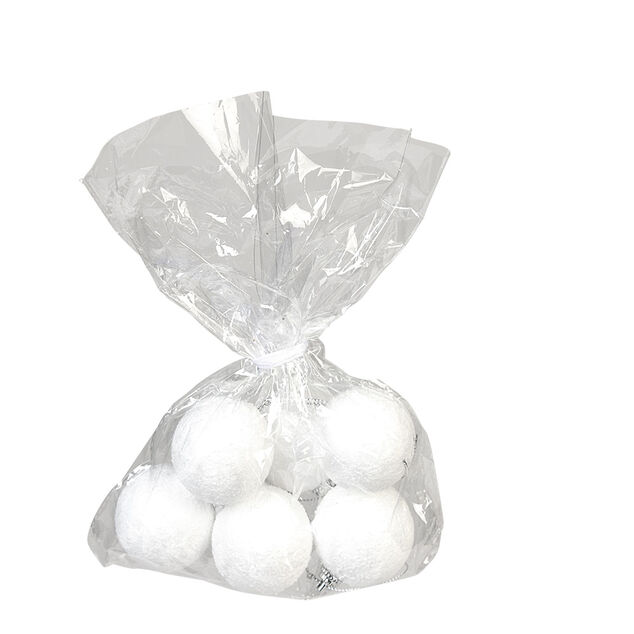 Boule de No&euml;l plastique blanc x6