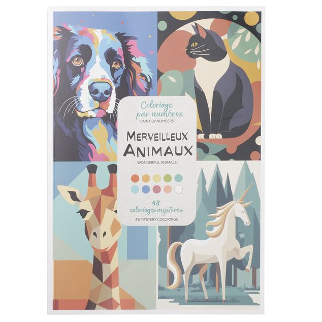 Livre de coloriage par num&eacute;ros 48 pages (3 mod&egrave;les)