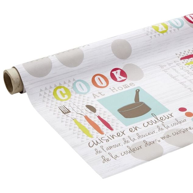 Toile cir&eacute;e cuisiner en couleur 140 cm