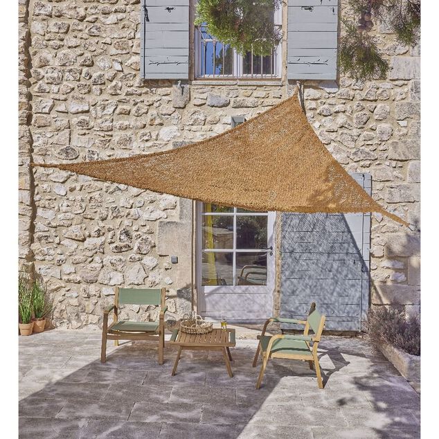 Voile d'ombrage Delta Bali 300x300x300cm fibre de coco