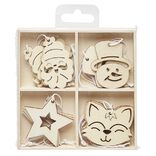 Suspension Noël en bois à peindre x12