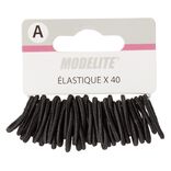 Mini &eacute;lastique sans m&eacute;tal noir x40