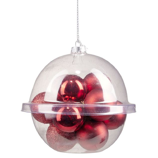 Petite boule de No&euml;l polystyr&egrave;ne rouge &Oslash;3cm x12