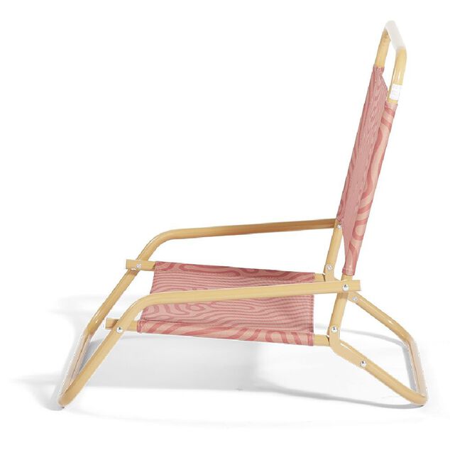 Chaise de plage rouge &agrave; motifs 62x51xH61cm