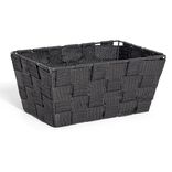 Panière de rangement tissu tressé noir 21,5x14xH10cm