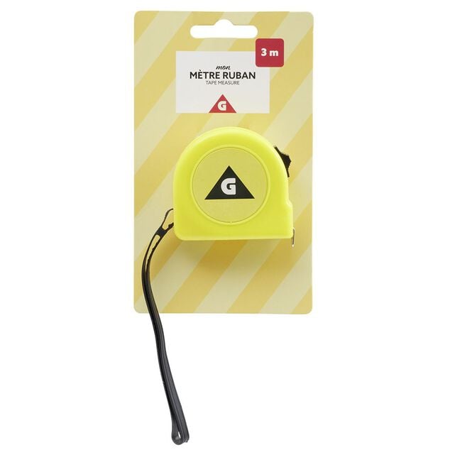 Mètre ruban jaune 3m