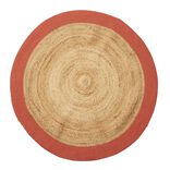 Tapis jute et coton &Oslash;120cm terracotta