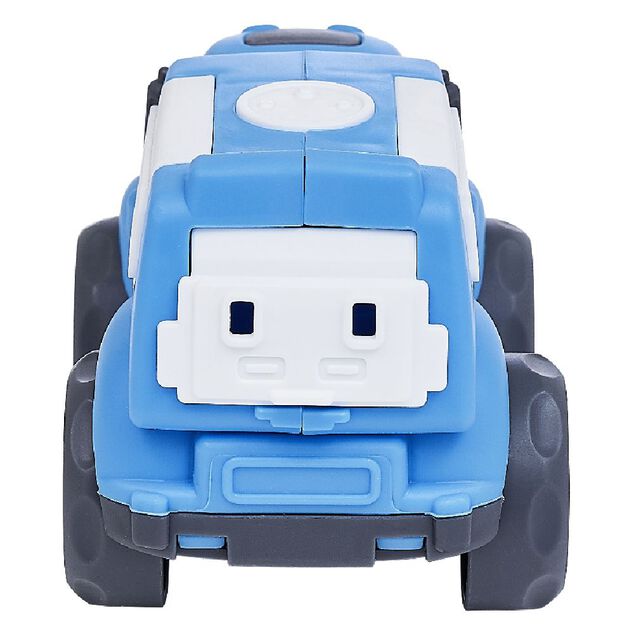 Voiture de police plastique bleu 10x6,5xH7 cm