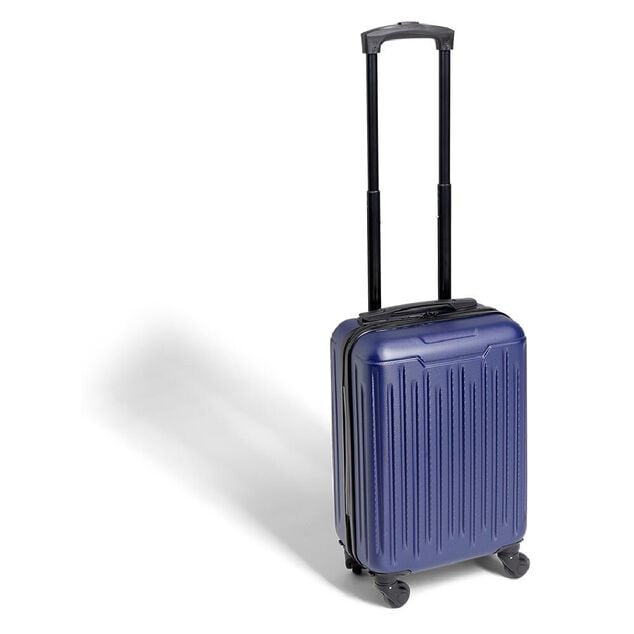 Valise cabine 26L rigide trolley 4 roues amovibles 51cm bleue