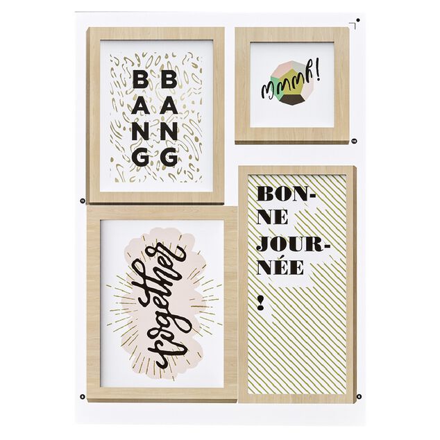 Kit 17 stickers déco effet cadre imitation bois