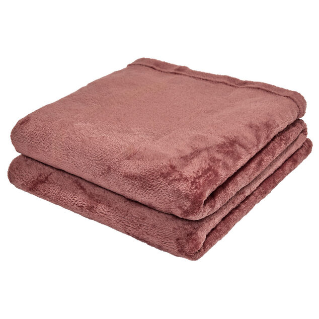 Plaid 150x200cm 100% polyester uni (2 mod&egrave;les bleu ou rouge)