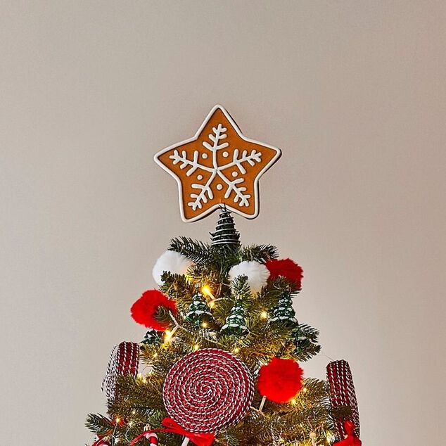 T&ecirc;te de sapin &eacute;toile pain d'&eacute;pices H16,5cm