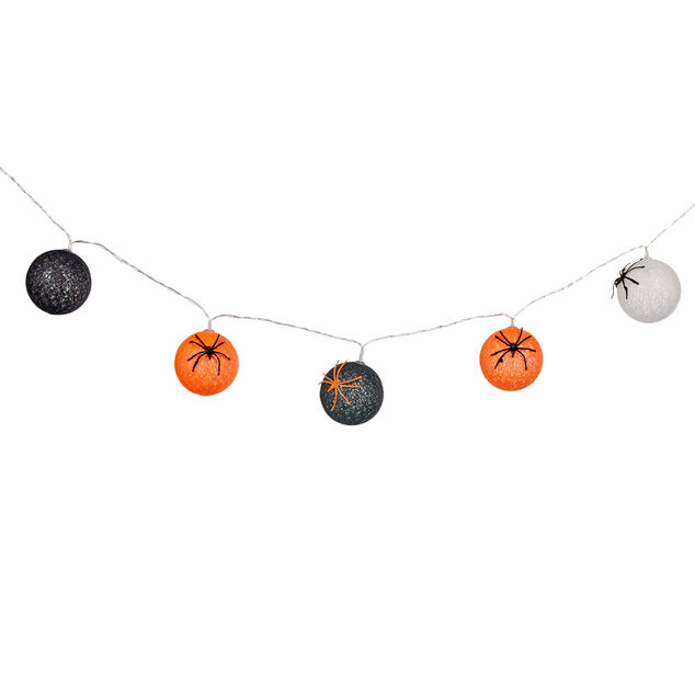 Guirlande boules lumineuses orange noir et blanc