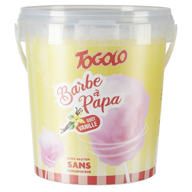 Seau barbe &agrave; papa Togolo go&ucirc;t vanille 50g
