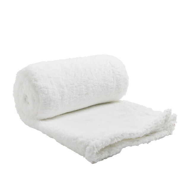 Plaid sherpa blanc L130x160cm