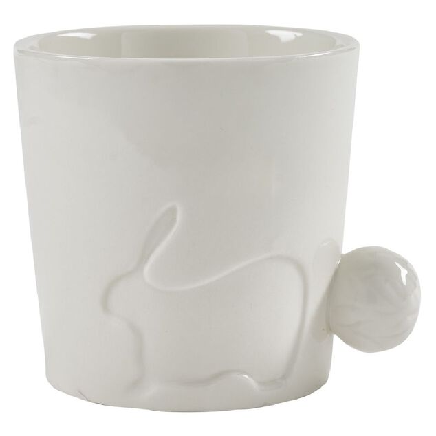 Mug lapin P&acirc;ques fa&iuml;ence blanc &Oslash;8,5xH7,5cm 300ml