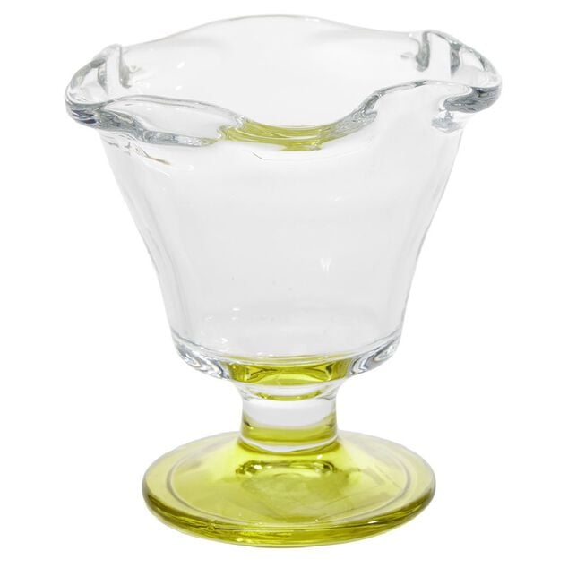 Coupelle &agrave; glace en verre avec pied color&eacute; &Oslash;10,6xH11,7cm