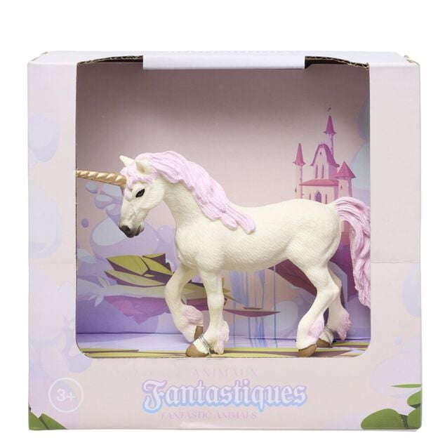 Figurine licorne ou griffon cr&eacute;ature fantastique blanc 14x4,5xH10cm (2 mod&egrave;les)