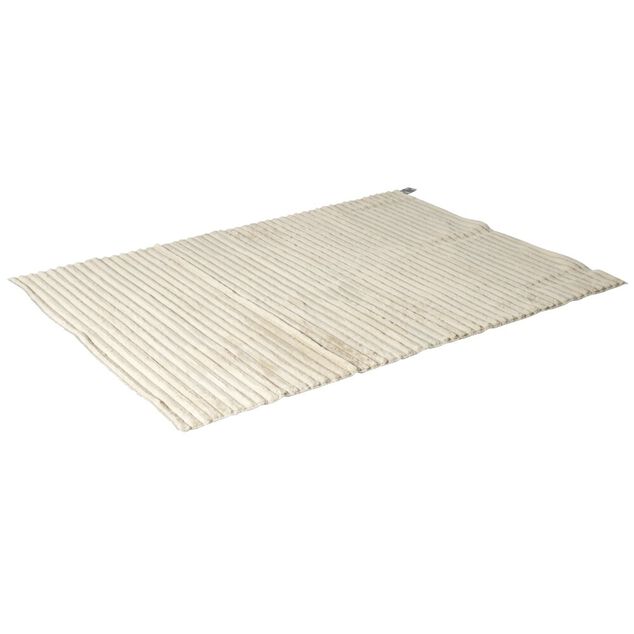 Tapis déco fourrure rayé 120x170cm (2 modèles taupe ou beige)