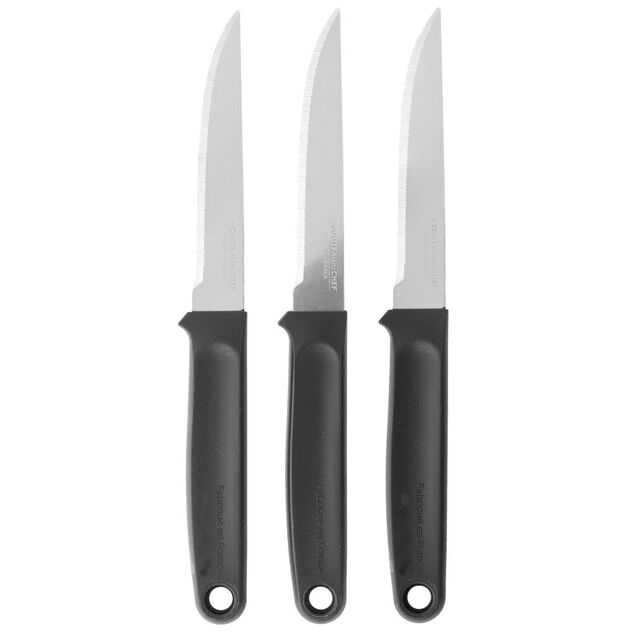 Couteau c&ocirc;te &agrave; l'os lame microdent&eacute;e x3
