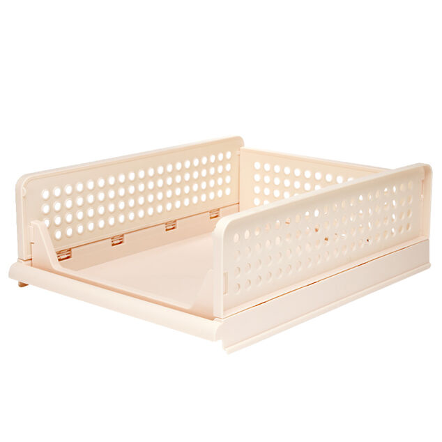 Tiroir de rangement superposable pliant rose 43x33,5xH18cm Taille M