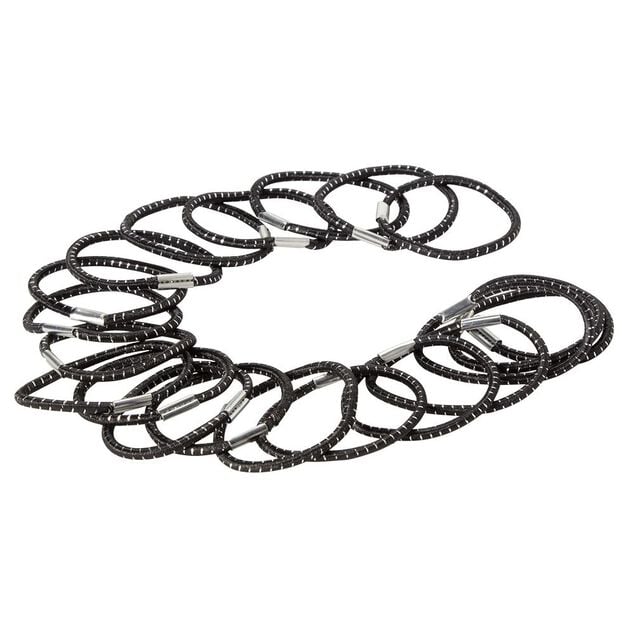 Élastique noir fil métallique brillant x20