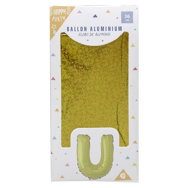 Ballon forme lettre U aluminium (2 modèles argenté ou doré)