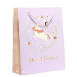 Sac cadeau Noël enfant licorne ou dinosaure 26xH32cm - 2 modèles