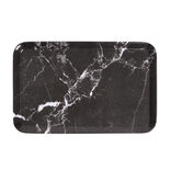 Plateau rectangulaire mélaminé effet marbre gris et blanc 19x30cm