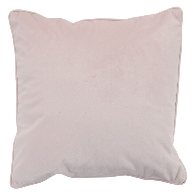 Housse de coussin imitation velours 40x40cm rose poudr&eacute;
