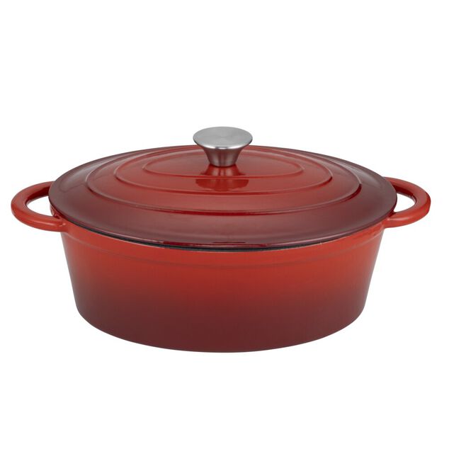 Cocotte ovale 4,3L fonte rouge tous feux dont induction 30x23xH11cm
