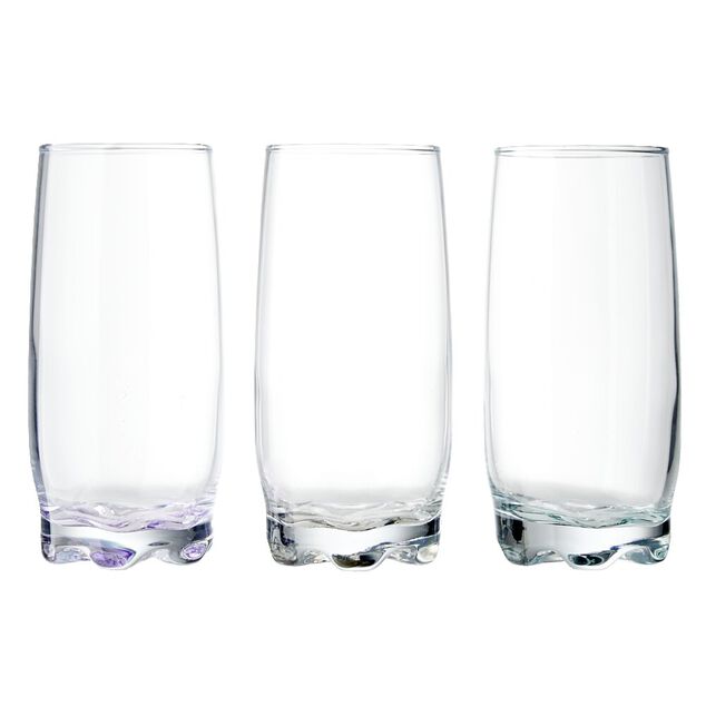 Lot de 3 verres haut fond color&eacute; 39cl H14,5cm