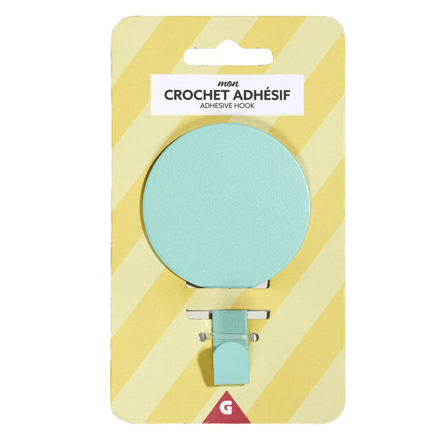 Crochet adh&eacute;sif m&eacute;tal rond 8,5x14,4cm  - 3 mod&egrave;les