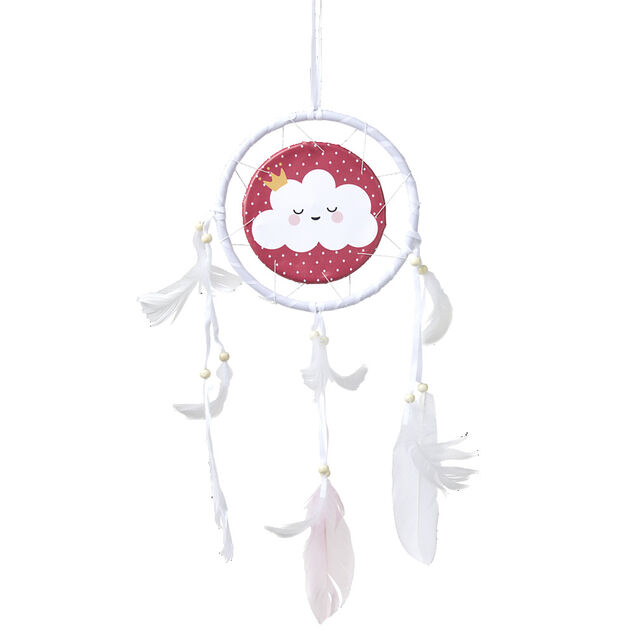 Attrape-rêve arc-en-ciel avec plume 16xH50cm (4 modèles)