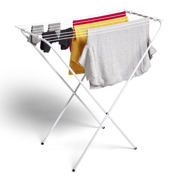 S&eacute;choir 7m d'&eacute;tendage acier blanc 79x40xH81cm