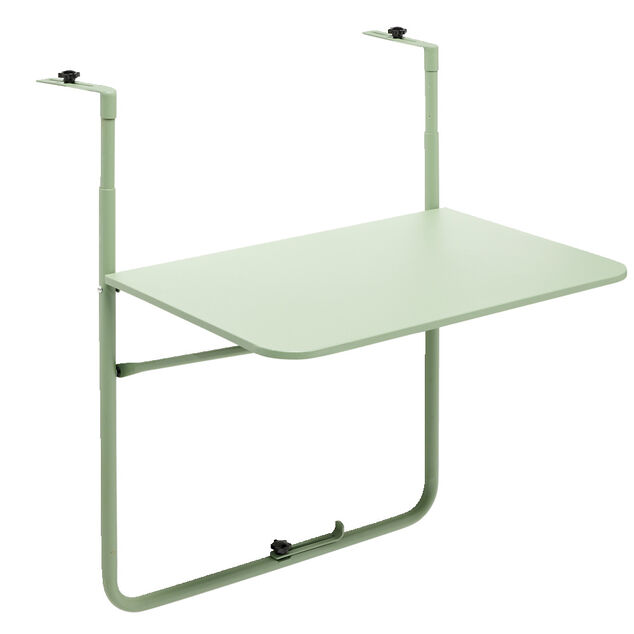 Table d'appoint pour balcon Oslow pliante acier vert sauge 60x40xH68cm