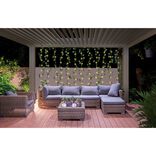 Guirlande ext&eacute;rieure solaire rideau feuillage li&egrave;re 192LED 150x150cm
