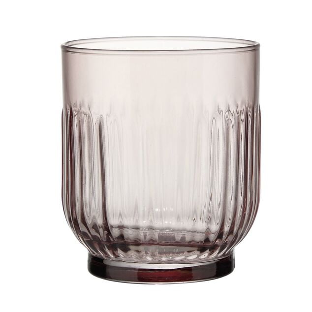 Verre bas x3 Tokyo en verre color&eacute; stri&eacute; &Oslash;9xH8cm