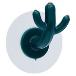 Crochet adh&eacute;sif cactus x2 bleu canard