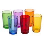 Verre bas 20cl x6 en verre color&eacute; &Oslash;6,5xH10cm